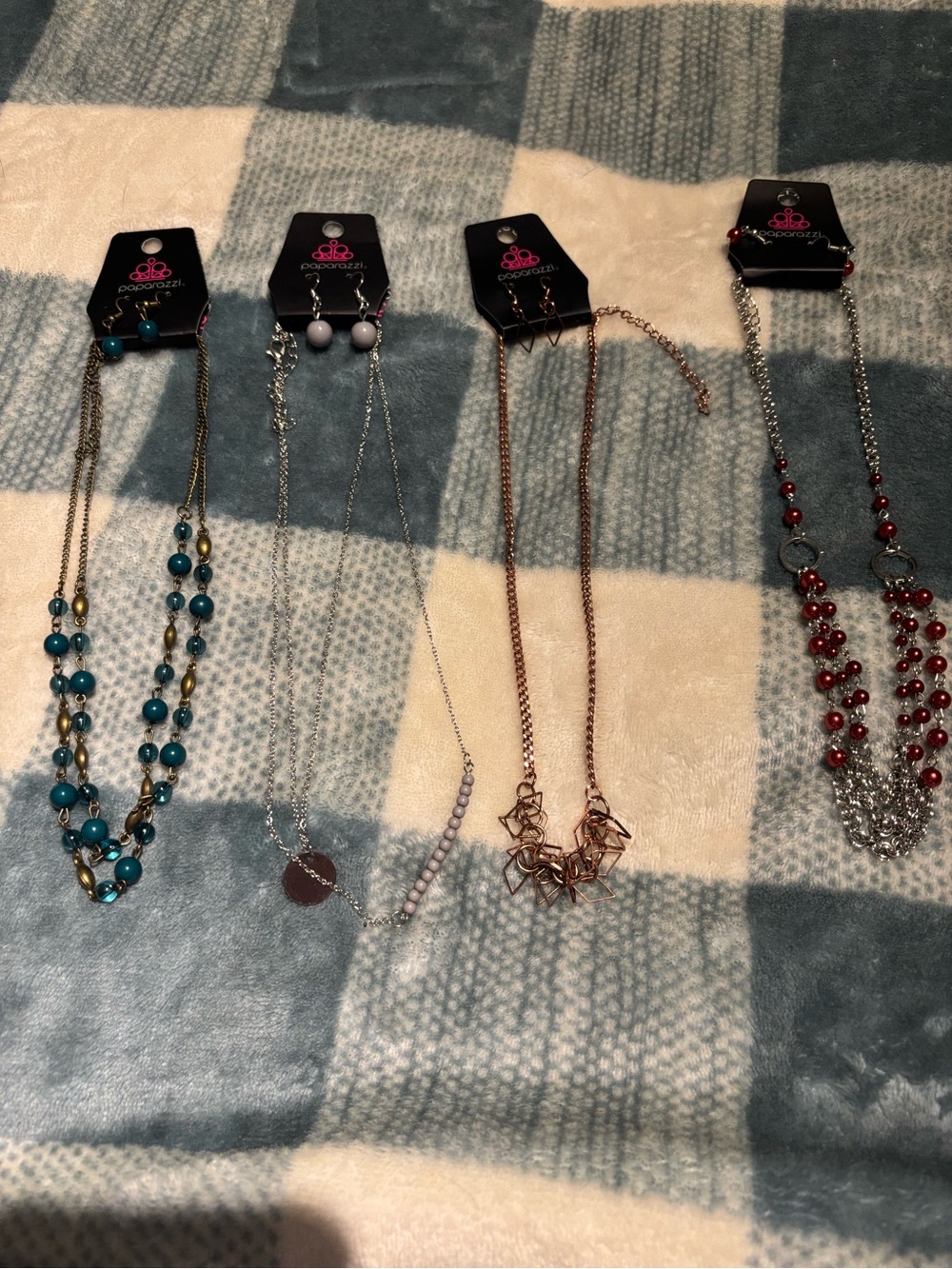 **4** new paparazzi necklace and earring sets!!!!